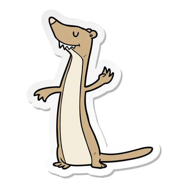 Sticker of a cartoon weasel — Stock Vector
