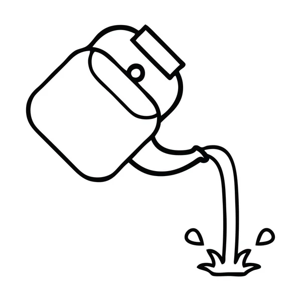 Çizim karikatür dökerek su ısıtıcısı — Stok Vektör