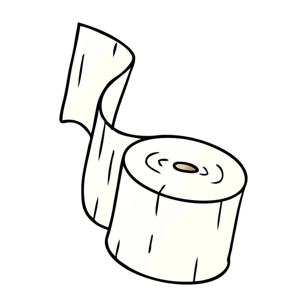 Hand Drawn Gradient Cartoon Doodle Toilet Roll — Stock Vector