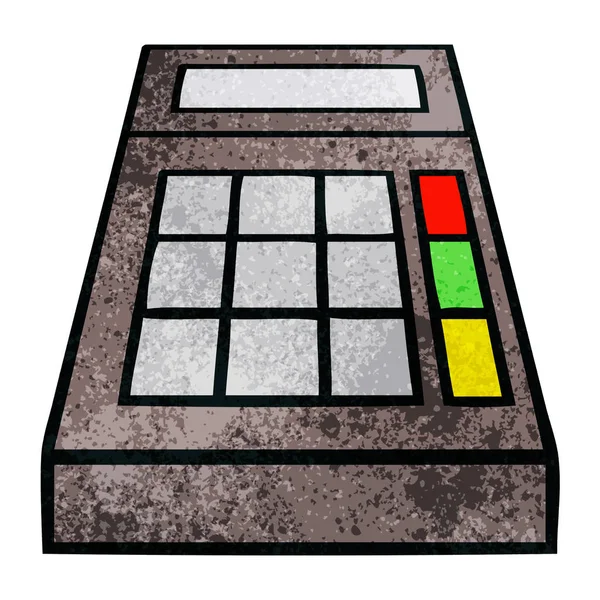Retro Grunge Texture Cartoon School Calculator — Stock Vector