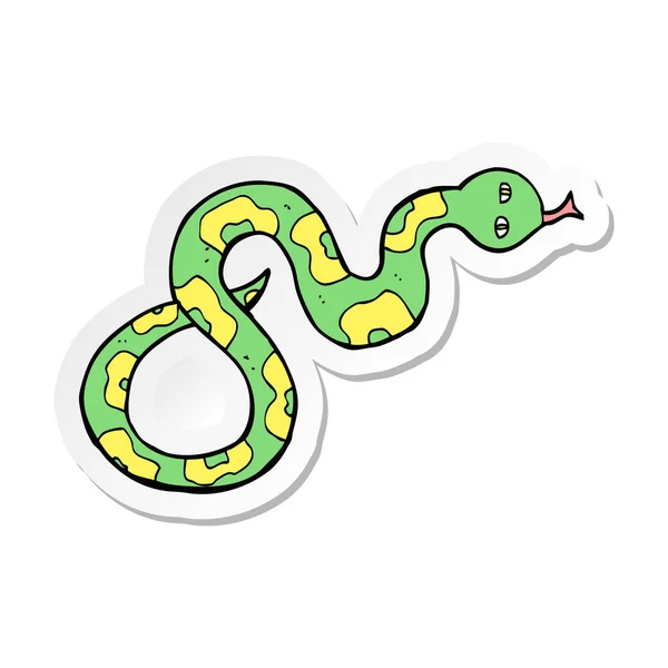 Adesivo di un serpente cartone animato — Vettoriale Stock