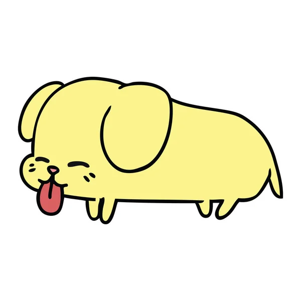 Dibujo Dibujado Mano Alzada Lindo Perro Kawaii — Vector de stock