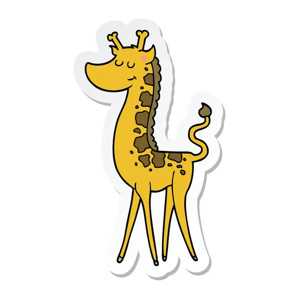 Sticker Cartoon Giraffe — Stock Vector