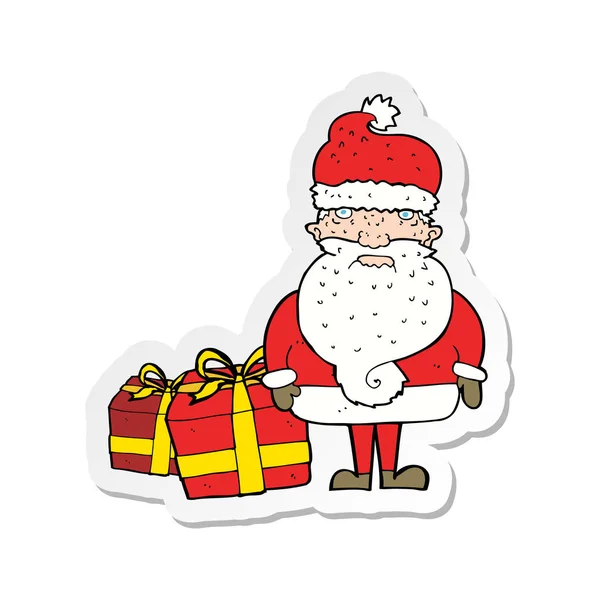 Adesivo Cartone Animato Babbo Natale — Vettoriale Stock