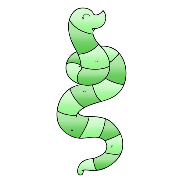 Peculiar gradiente sombreado cartoon serpente — Vetor de Stock