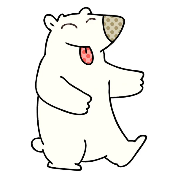 Estilo Banda Desenhada Peculiar Urso Polar —  Vetores de Stock