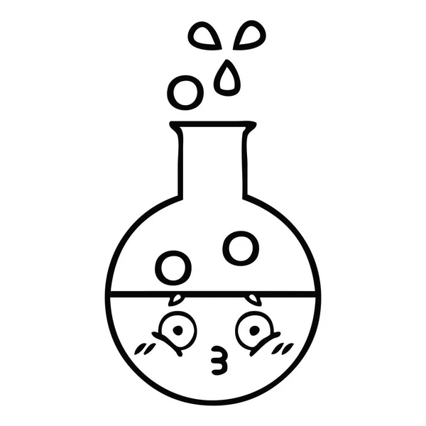 Dibujo Línea Tubo Ensayo — Archivo Imágenes Vectoriales