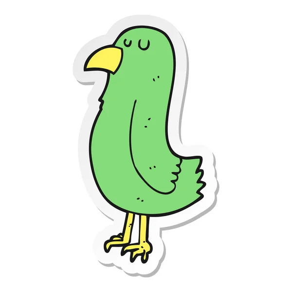 Nálepka kreslený papouška — Stockový vektor
