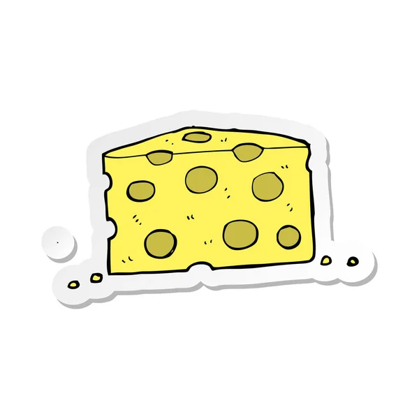 Aufkleber eines Cartoon-Käses — Stockvektor