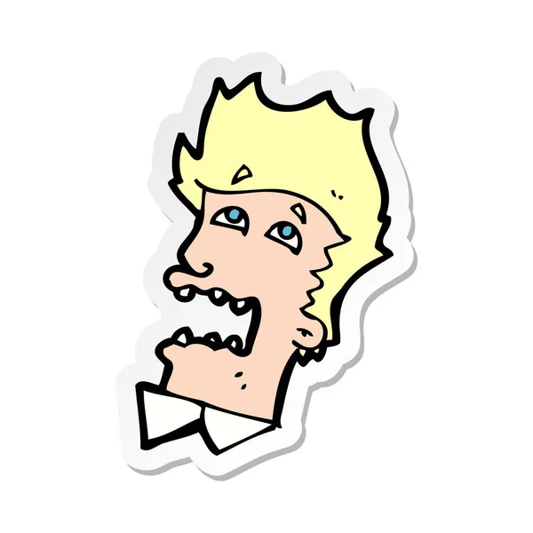 Sticker van een bange man cartoon — Stockvector