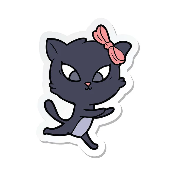 Sticker Van Een Cartoon Kat — Stockvector