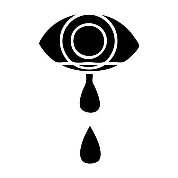 Simbolo piatto occhio piangente — Vettoriale Stock