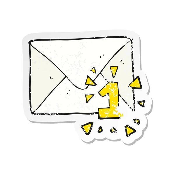 Etiqueta Angustiada Retro Uma Mensagem Mail Dos Desenhos Animados —  Vetores de Stock