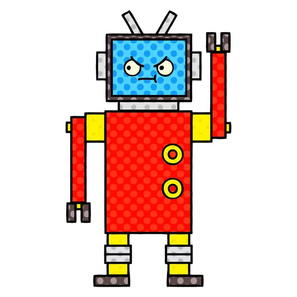 Banda Desenhada Estilo Quadrinhos Robô — Vetor de Stock