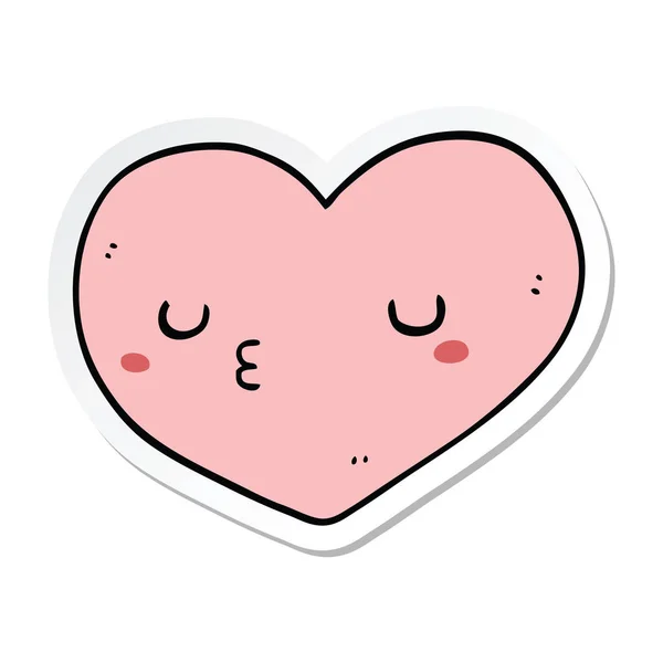 Etiqueta Coração Amor Desenho Animado —  Vetores de Stock