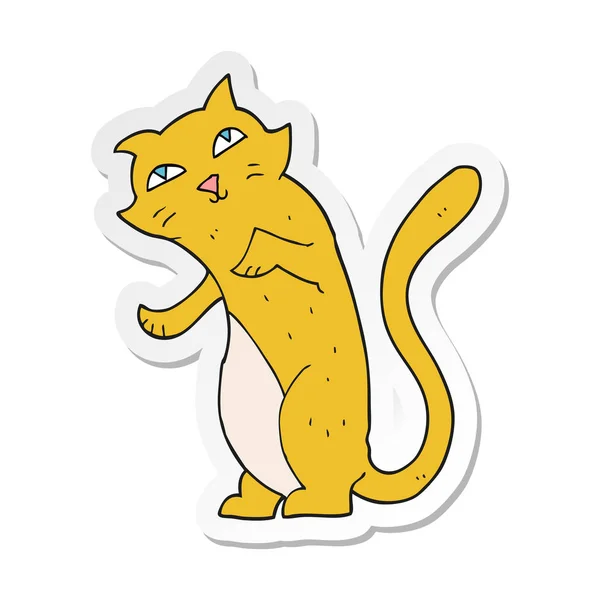 Sticker van een cartoon kat — Stockvector