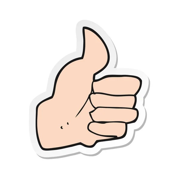 Sticker Cartoon Thumbs Symbol — Stock Vector