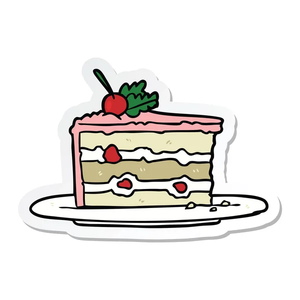 Sticker of a cartoon dessert cake — Stock Vector