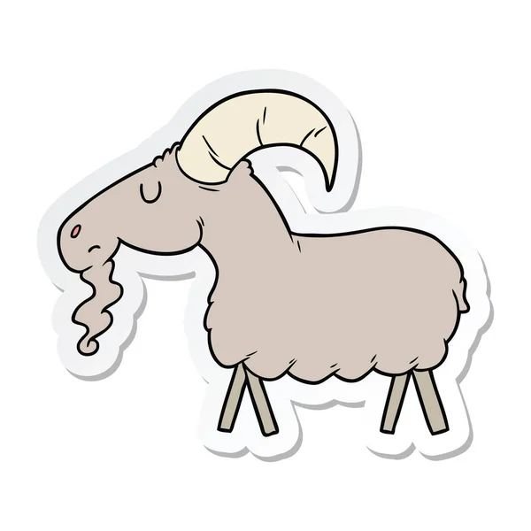 Sticker Cartoon Goat — Stock Vector