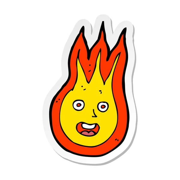 Sticker van een cartoon vriendelijke vuurbal — Stockvector