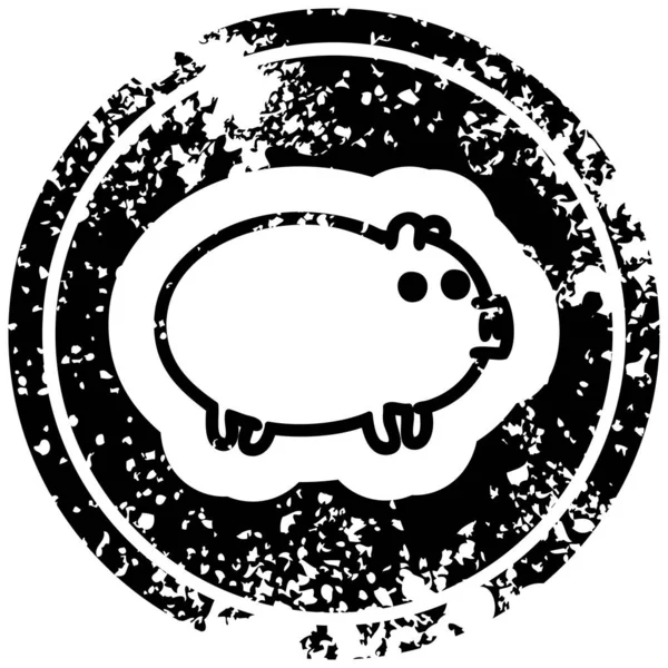 Gros Porc Symbole Icône Détresse — Image vectorielle