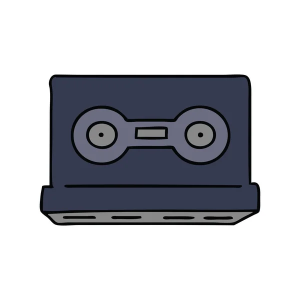 Hand Getekende Cartoon Doodle Van Een Retro Cassette — Stockvector