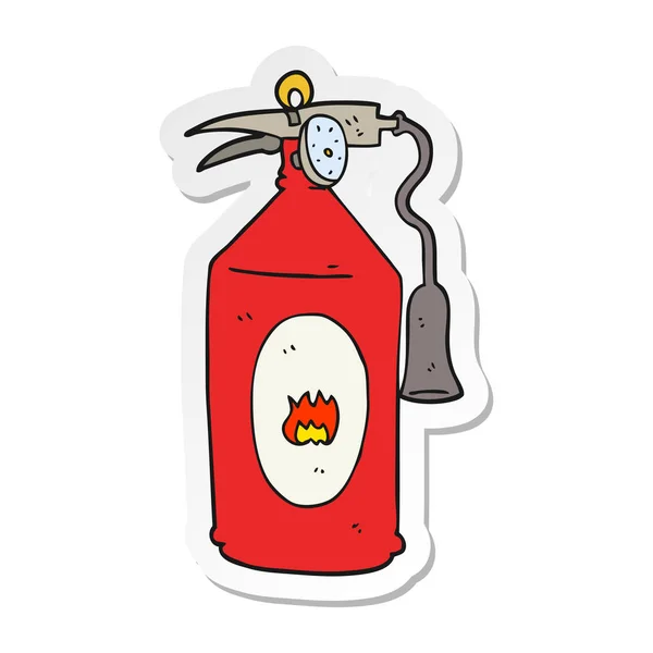 Pegatina Extintor Incendios Dibujos Animados — Vector de stock