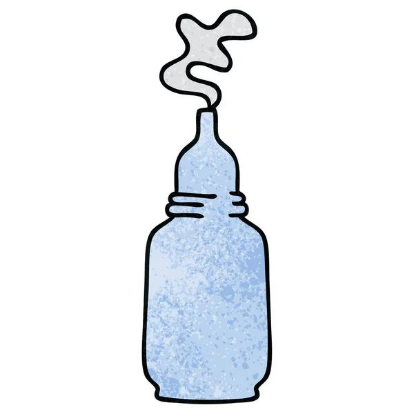 Bizarre dessin à la main dessin animé verre bouteille potion — Image vectorielle