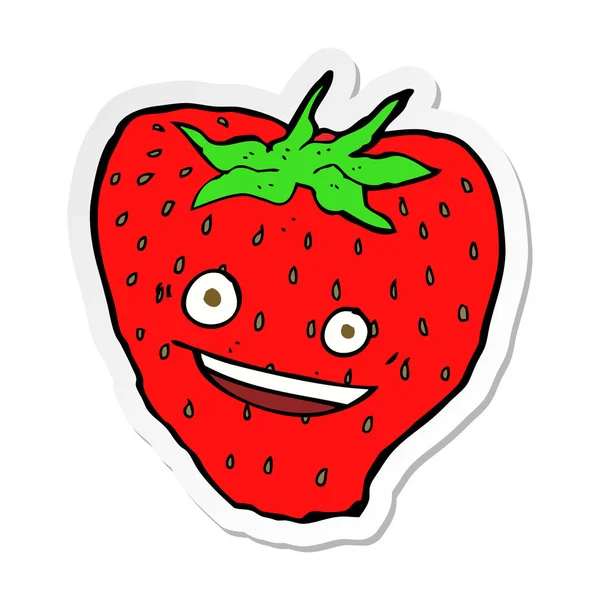 Aufkleber einer Cartoon-Erdbeere — Stockvektor
