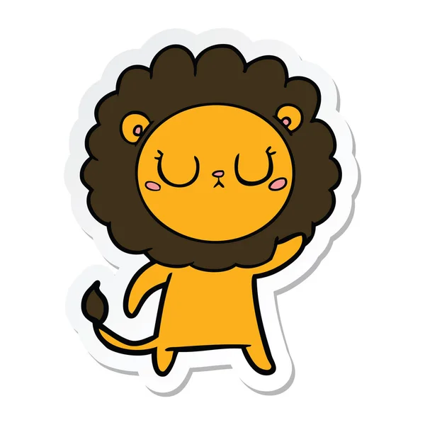 Sticker of a cartoon lion — Stock Vector