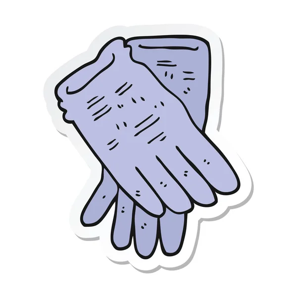 Sticker Een Cartoon Tuin Werkhandschoenen — Stockvector