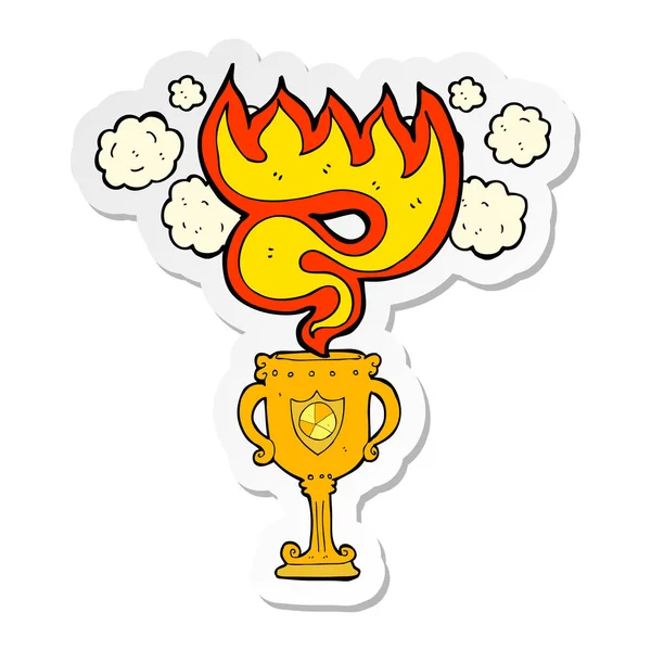 Sticker Cartoon Trophy — Stock Vector