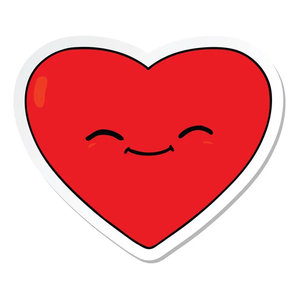 Adesivo di un cartone animato cuore amore felice — Vettoriale Stock