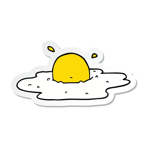 Pegatina Huevo Frito Dibujos Animados — Vector de stock