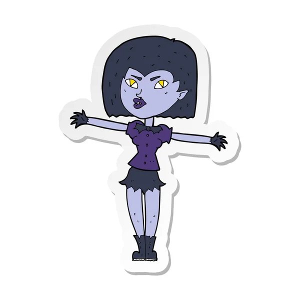 Pegatina Una Chica Vampiro Dibujos Animados — Vector de stock