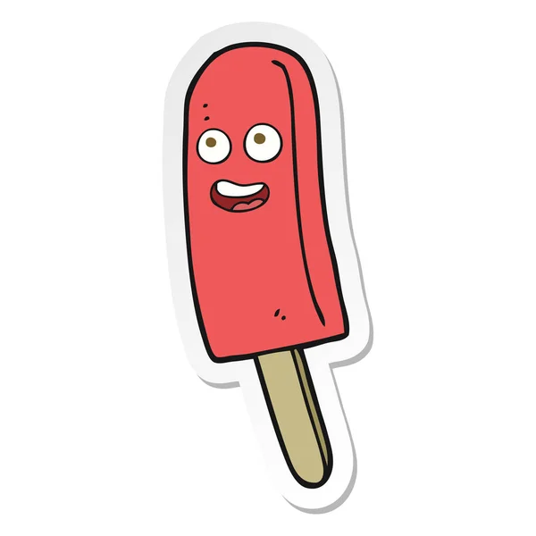 Sticker van een cartoon ice lolly — Stockvector