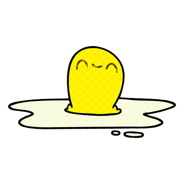 Estilo Cómic Peculiar Huevo Frito Dibujos Animados — Archivo Imágenes Vectoriales