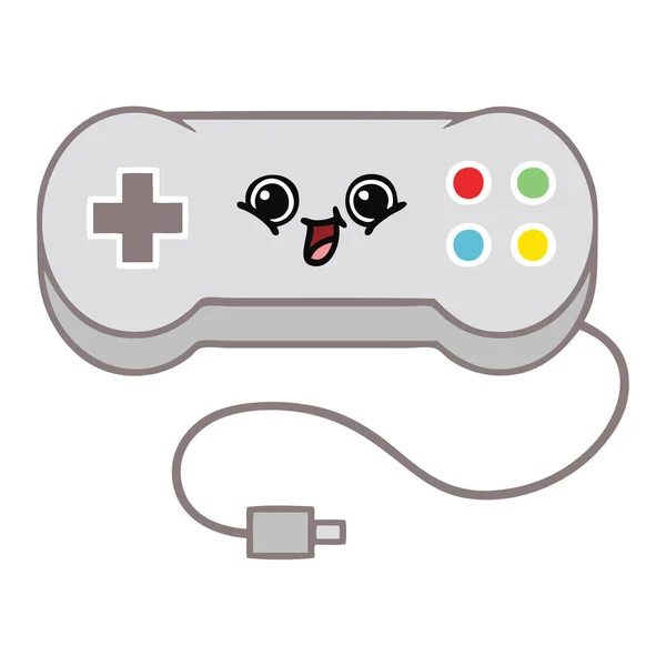 Flache Farbe Retro Cartoon Game Controller — Stockvektor