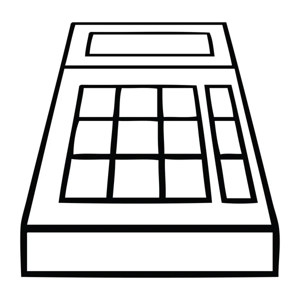Dibujo Línea Una Calculadora Escolar — Vector de stock