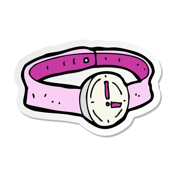 Etiqueta Relógio Pulso Desenhos Animados — Vetor de Stock