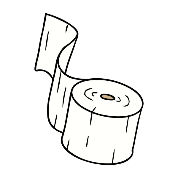 Hand Drawn Cartoon Doodle Toilet Roll — Stock Vector