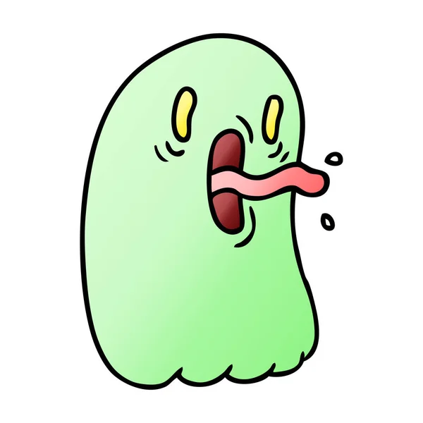 Desenho animado gradiente de kawaii fantasma assustador —  Vetores de Stock