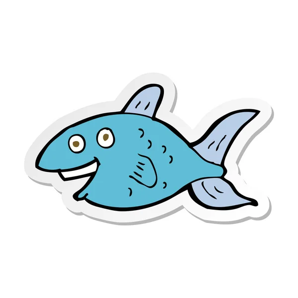 Sticker Van Een Cartoon Vis — Stockvector
