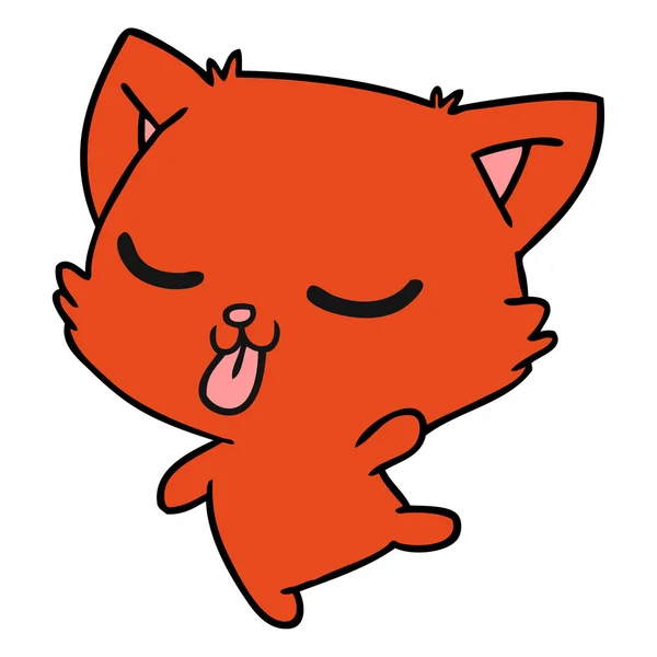 Freehand Drawn Cartoon Cute Kawaii Cat — Stock Vector