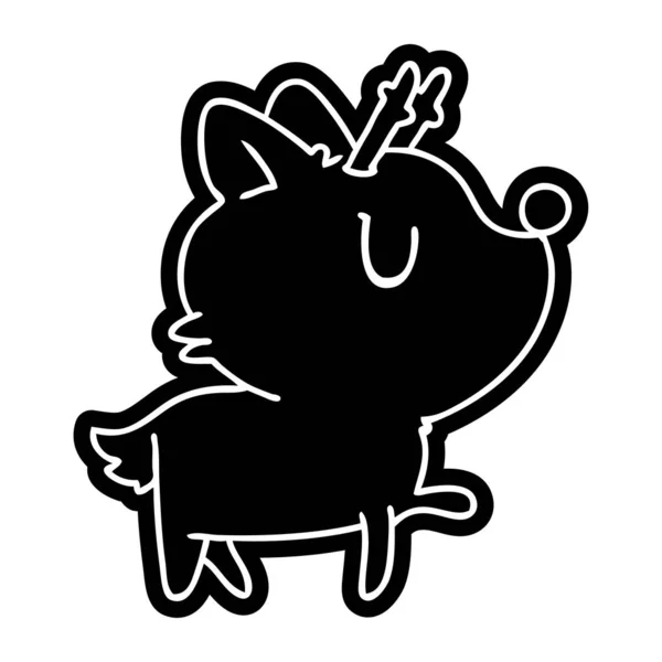 可爱鹿的卡通图标 — 图库矢量图片