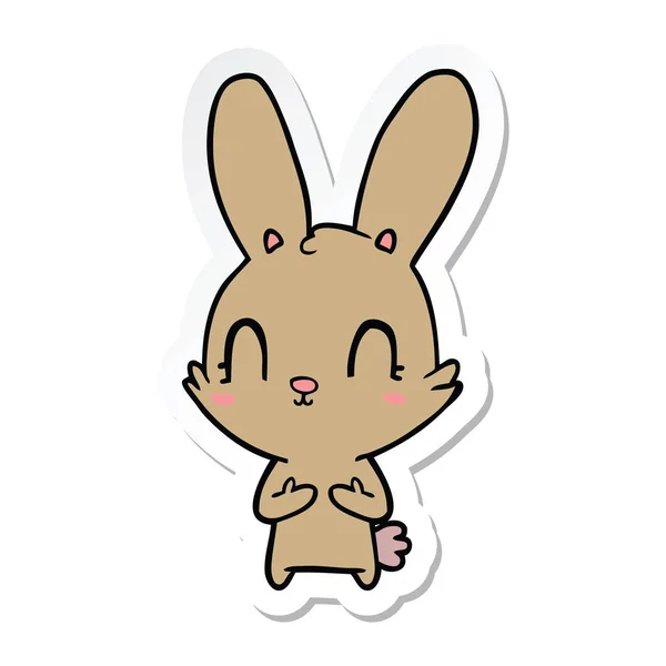 一个可爱的卡通兔子贴纸 — 图库矢量图片