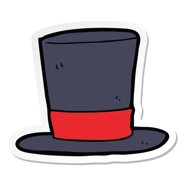 Sticker Cartoon Top Hat — Stock Vector