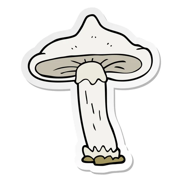 Sticker Eines Cartoon Pilzes — Stockvektor