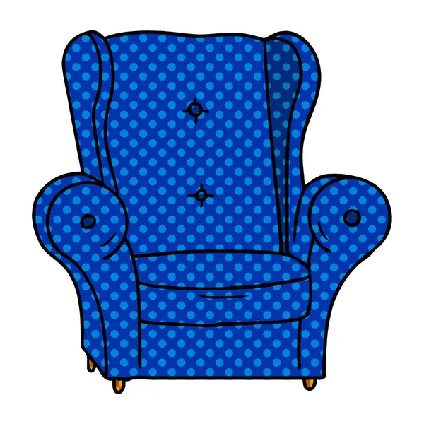 手绘卡通涂鸦的旧扶手椅 — 图库矢量图片