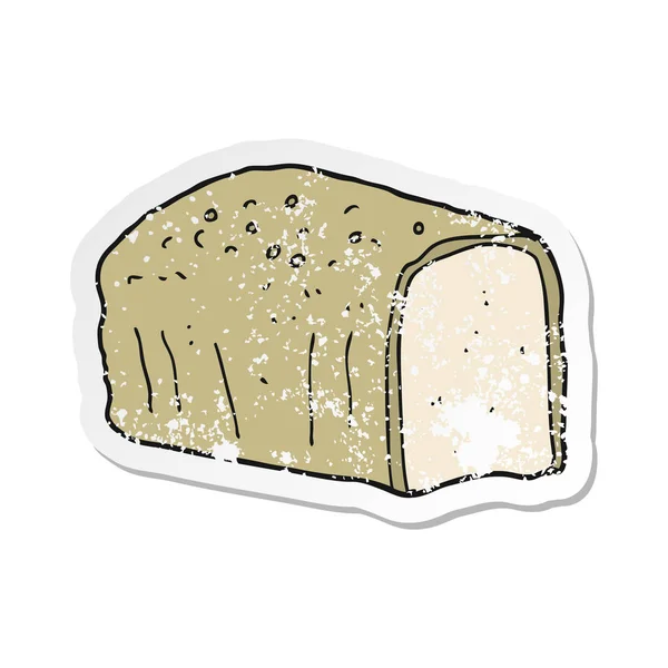 Retro angosciato adesivo di un pane del fumetto — Vettoriale Stock